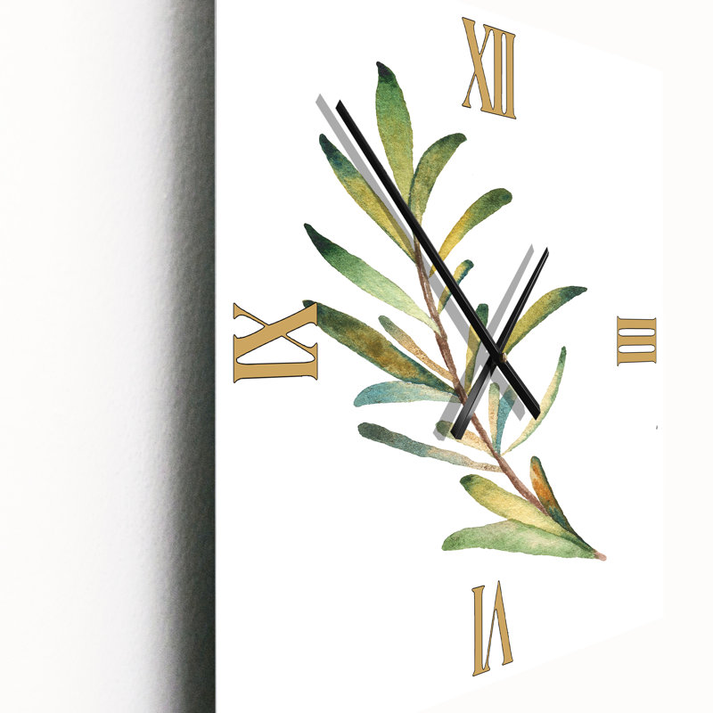 Horloge murale à feuilles et branche de romarin, Petit