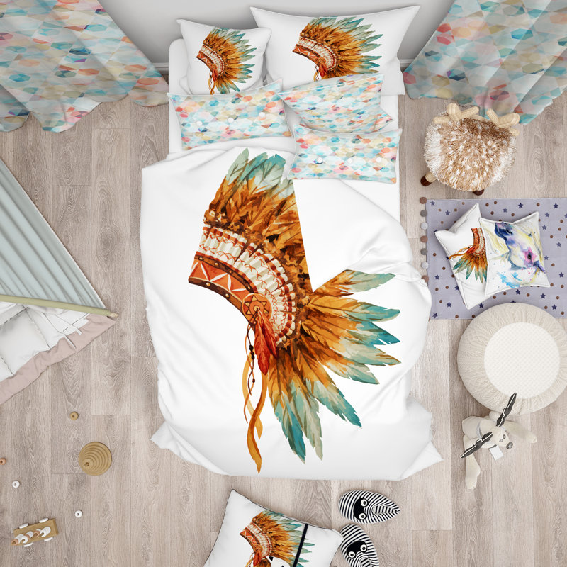 Ensemble de housse de couette à plumes designart sur les housses de crâne ethnique