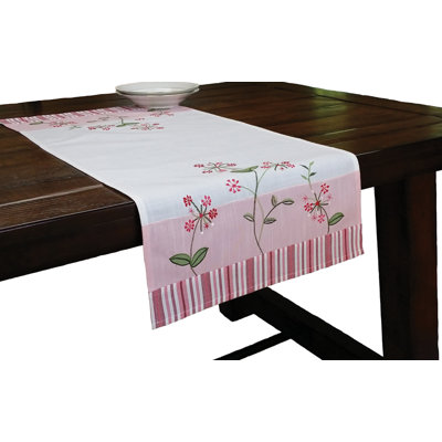 Whimsy Embroidered Pattern Table Runner