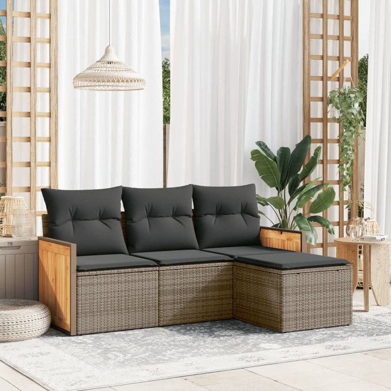  Ensemble de canapé de jardin gris