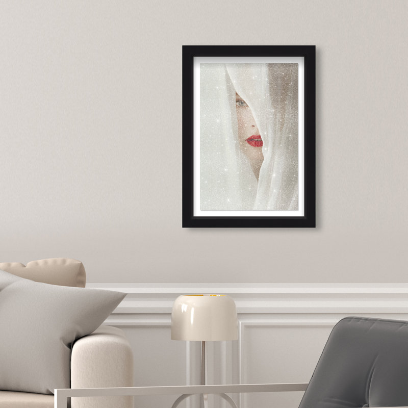 Secret Under Silk Print by Oliver Gal, 16.5"H x 11.5"W, Black Shadowbox