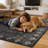 Modern Bohemian Distressed Geometric Charcoal/Black Area Rug-1436267689