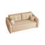 Canapé-lit moderne en cuir blanc cassé rétractable avec rangement-129767737