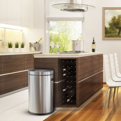 Poubelle à capteur de mouvement sans contact en acier inoxydable 13 gallons Touchless