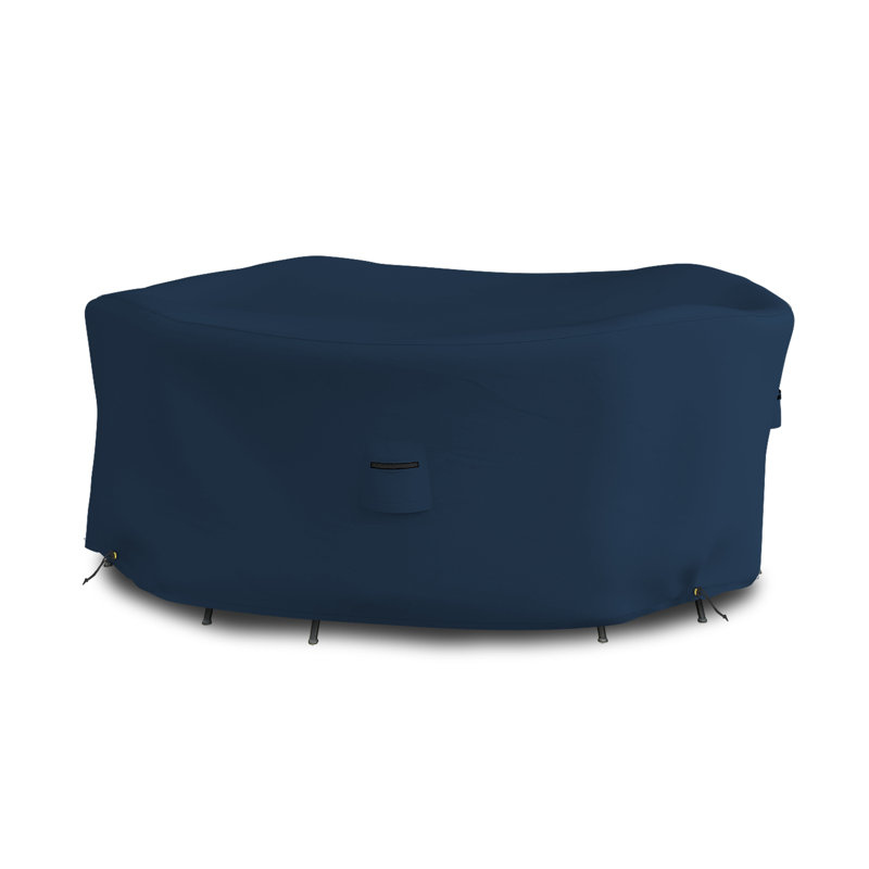 Heavy-Duty Multipurpose Waterproof Outdoor Round Table & Chair Set cover, Patio Dining Table Cover, 23" H x 60" W , Dark Blue