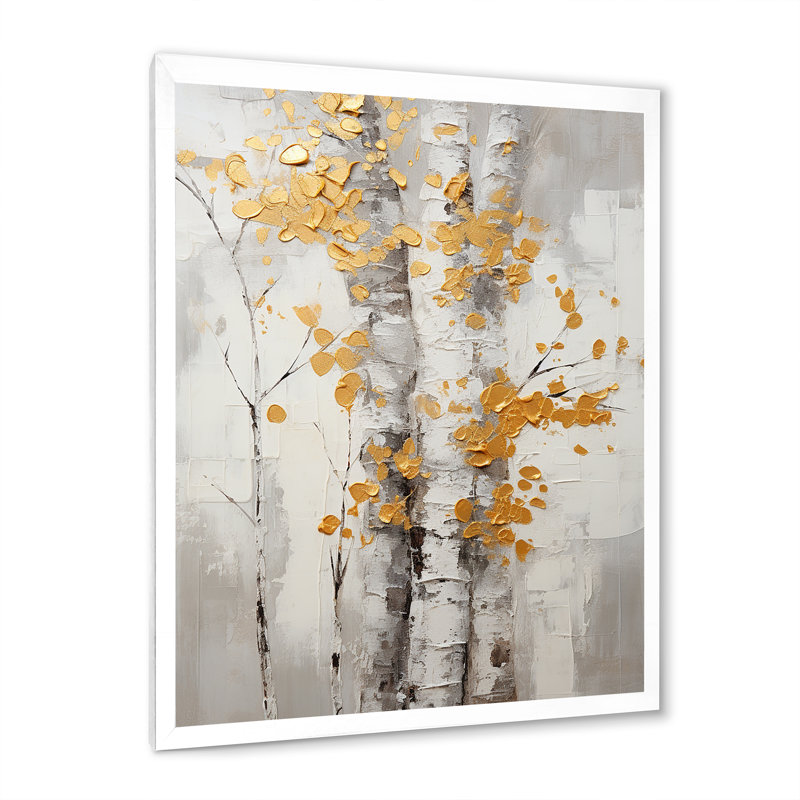 Arbre murmure de gris et de jaune I - art mural floral et botanique dans le salon, H 40 po x l 30 po x P 1,5 po