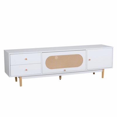 70 Inch TV Stand For Tvs Up To 80 Inch, Minimalist TV Console Table With Drawers, Media Entertainment Center For Living Room, Bedroom