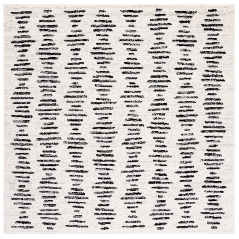 Tapis ivoire / noir Castonguay, Carré 8 pi