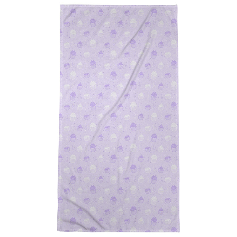 Katelyn Elizabeth Cotton Blend Bath Towel, Purple/White
