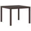 Table de jardin vidaXL en rotin de polyester brun 39,37 x 39,37 x 28,74 po