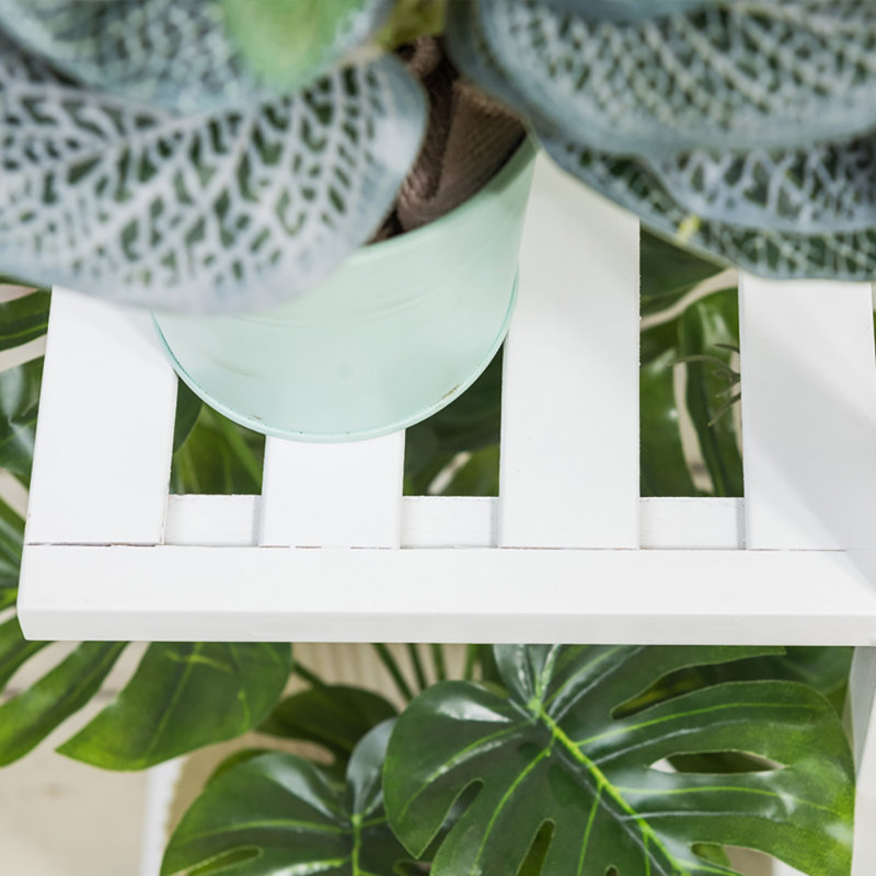 Alexander Free Form Multi-Tiered Wooden Plant Stand, White