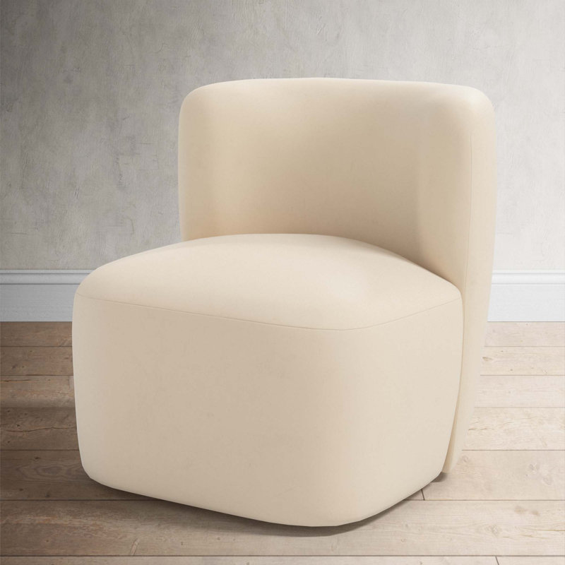 Mariza Upholstered Swivel Accent Chair, Classic Pearl Performance Velvet