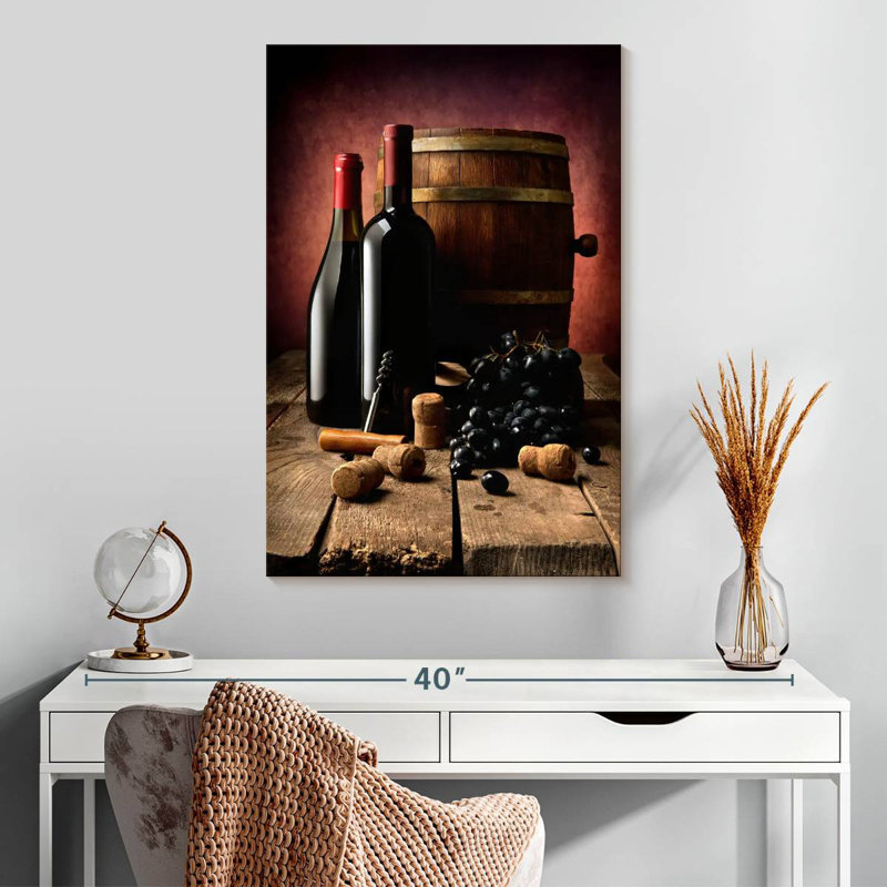 Yarlin Dark Wine Bottles, 30" H x 20" W