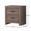 Table de chevet, table de chevet en bois 2 tiroirs