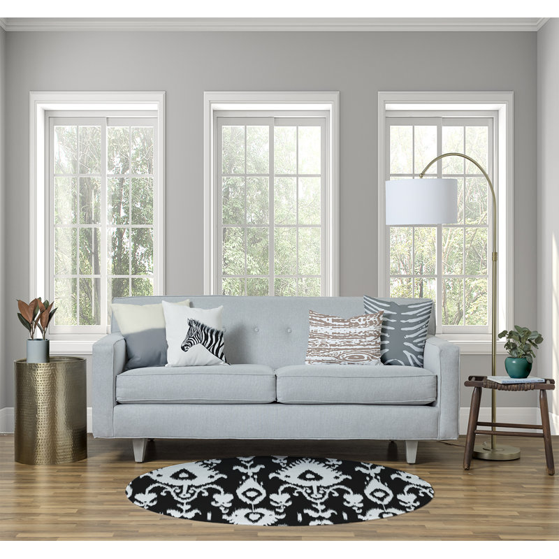 Bugrane Chenille Ikat Indoor Rug, Round 5'