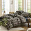 Ensemble de housse de couette 100% coton lavé XINMIANFANG Gingham