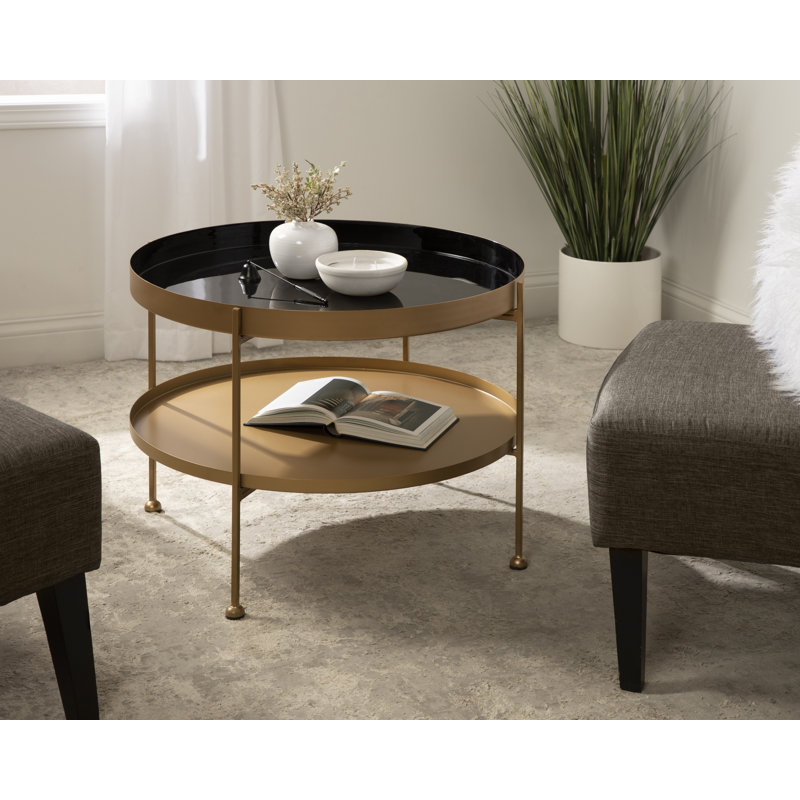 Single Coffee Table, Black, Gold