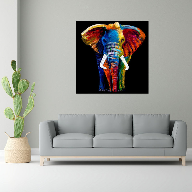 Éléphant, art contemporain de la faune, H 48 po x l 48 po