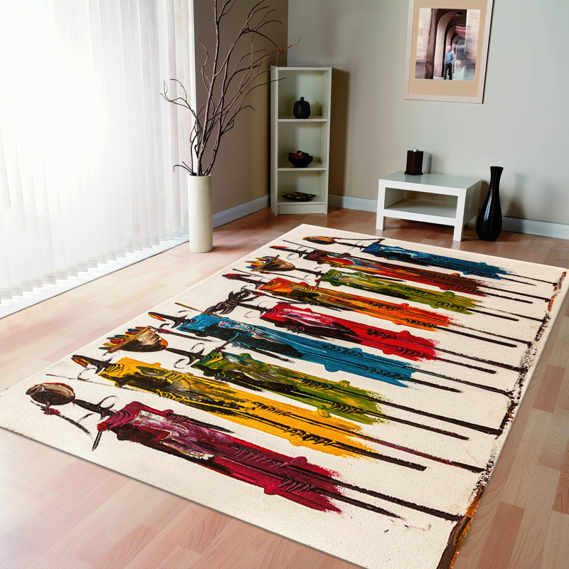 Beautifully Printed Goblen Fabric Rug with Intricate Floral and Geometric Designs for a Sophisticated Addition to Any Living Space