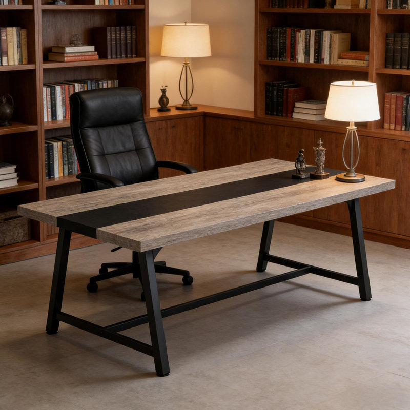 Table de salle à manger moderne pour la maison ou le bureau, largeur de 32,74 po, profondeur de 69,87 po, assemblage simple et confortable pour 6 à 8 personnes, fabrication en acier et en bois