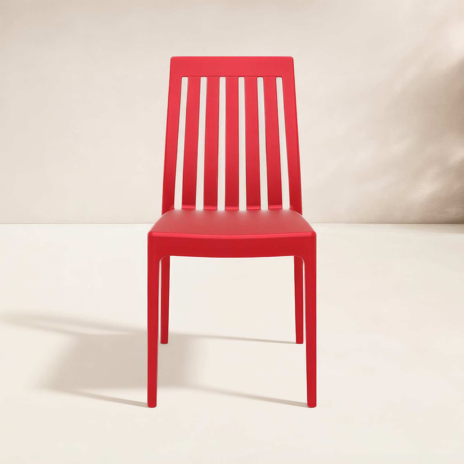 Kenno Stackable Patio Side Chair, Red