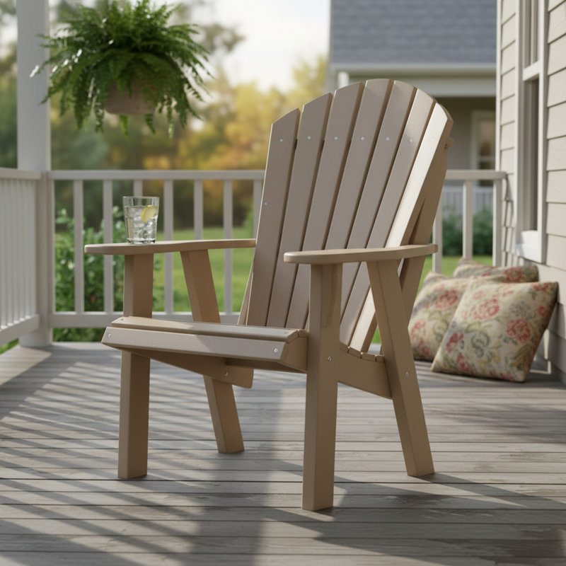 Chaise Adirondack Weatherwood Polywood, Beige