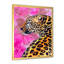 Léopard doré avec taches noires sur fond rose - reproduction sur toile-119770514-67339314-67339316