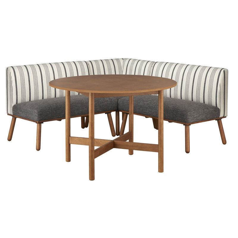 Ensemble de banquettes 4 pièces Gather, Rayures noires, Rayures noires
