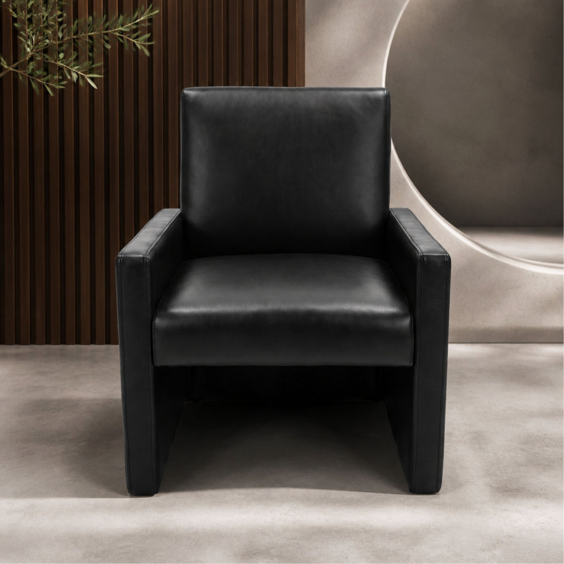Fauteuil d'appoint Margate G00717-C, Similicuir noir