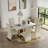 Luxury 64 Inch Faux Marble Dining Room Table With Mirrored U Shaped Base-105529711