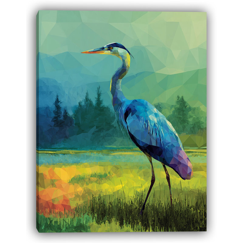 «Tidal Grace Heron», art mural sur toile tendue