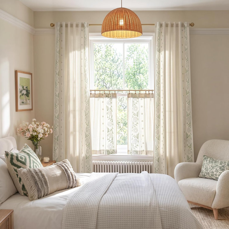 Rideaux en lin pour chambre 84 pouces