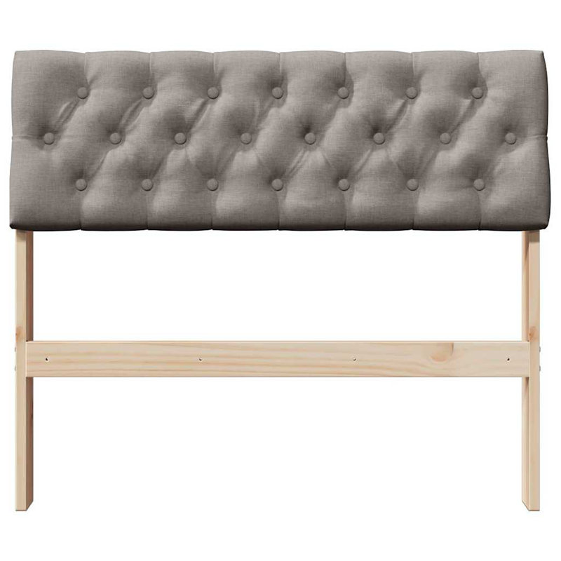 Solid Wood Headboard, UK Single - DE 90 x 190 cm, Brown, Taupe