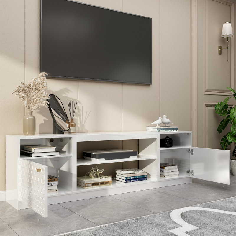 Meuble télé pour téléviseur de 70 à 80 po, Blanc