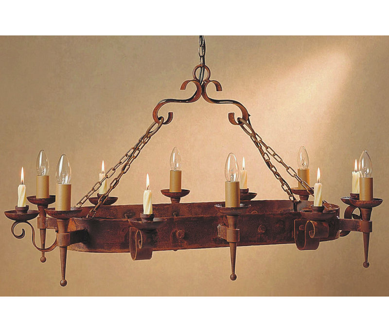 Grandfield 6 - Light Waggon Wheel Chandelier