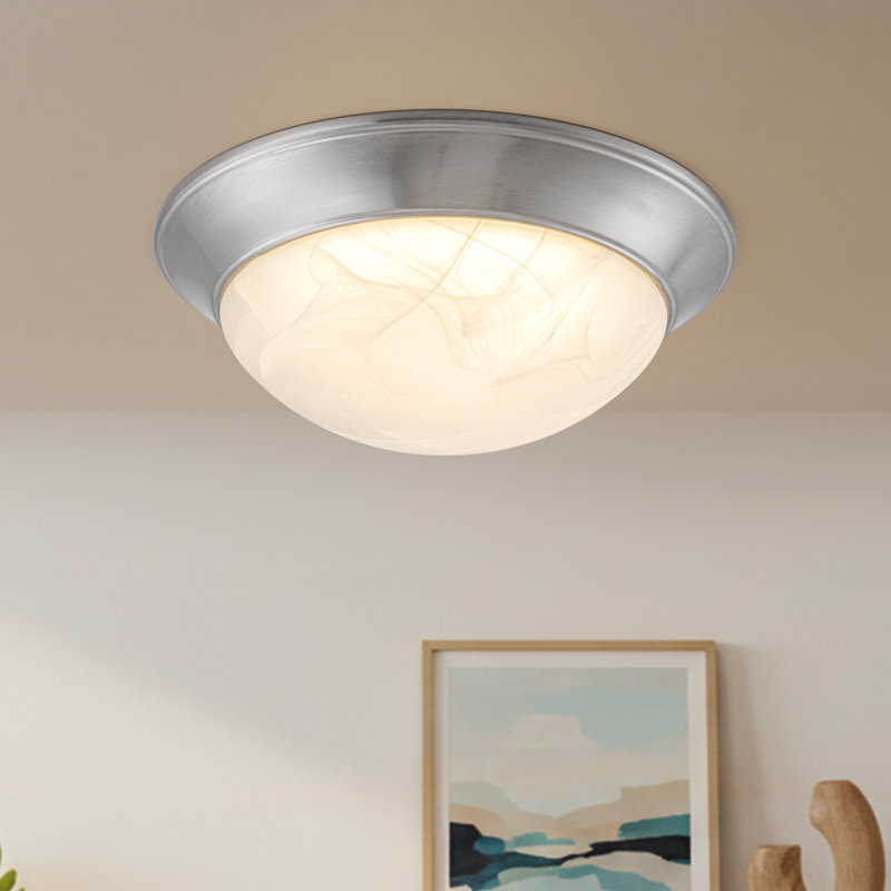 11,5 po Plafonnier encastré à DEL à intensité variable moderne et réglable au nickel satiné moderne pour cuisine ou chambre à coucher