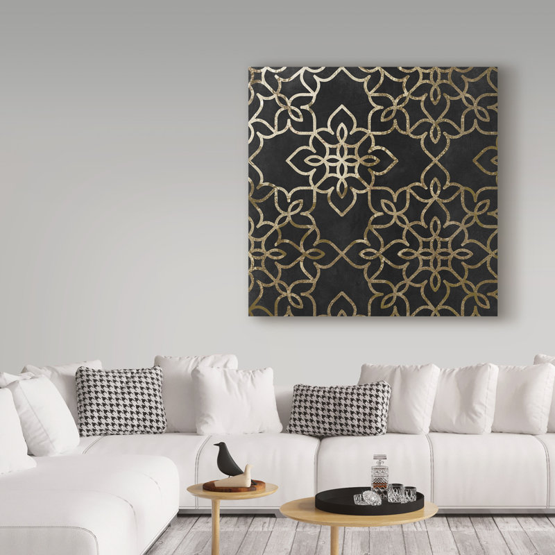 Publicité rétro sur toile tendue Jadaya «Salima Gold Black», H 14 po x l 14 po