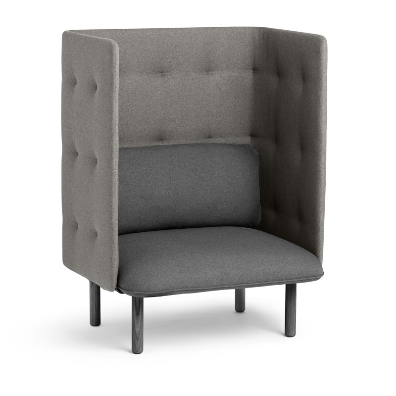 QT Lounge Chair, Dark Gray/Gray Plain Weave/Muslin