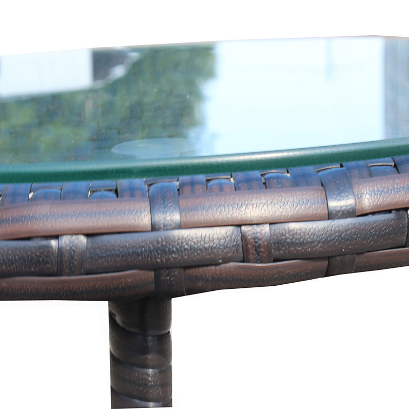 1 table basse ronde avec verre trempé transparent, table centrale