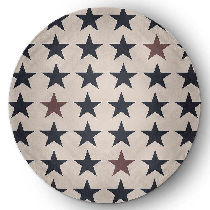 Chenille Geometric Indoor Rug, Round 5'