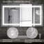 Grand miroir de salle de bain à DEL avec antibuée, capteur tactile et conception sans cadre - Miroir de meuble-lavabo mural lumineux moderne pour la douche ou le vestiaire | Idée de cadeau-1127802175-1127802171