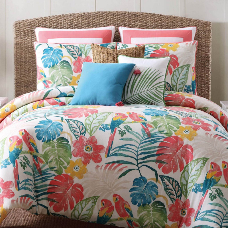 Coco Paradise Pink Cotton Twin Reversible Comforter Set