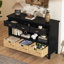 Commode de rangement avec 3 tiroirs et paniers tissés-1277229334