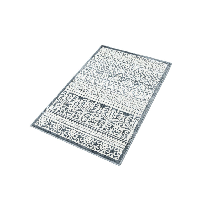 Tapis bleu-beige Southwestern / Lodge Onyxx, Rectangle 7 pi 10 po x 10 pi