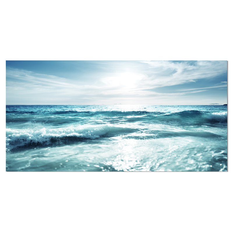 «Seychelles Beach at Sunset Seashore», reproduction de photo sur toile tendue, H 28 po x l 60 po x P 1,5 po