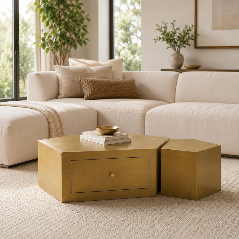 Ensemble de 2 tables basses gigognes Modern