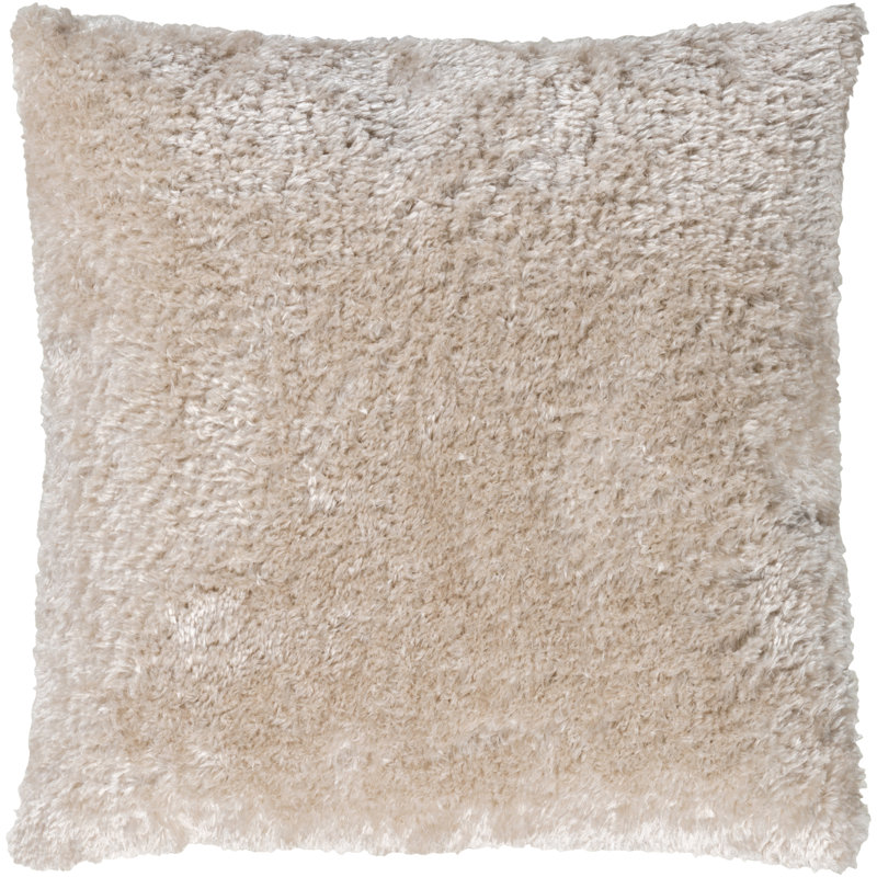 Flokati Throw Pillow, Beige, 27" x 27", Pillow Cover Only - No Insert