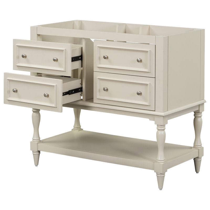 Ensemble de meuble-lavabo autoportant sans lavabo pour salle de bain, Beige