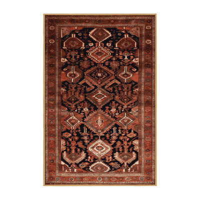 Machine Washable Persian Brown Area Rug