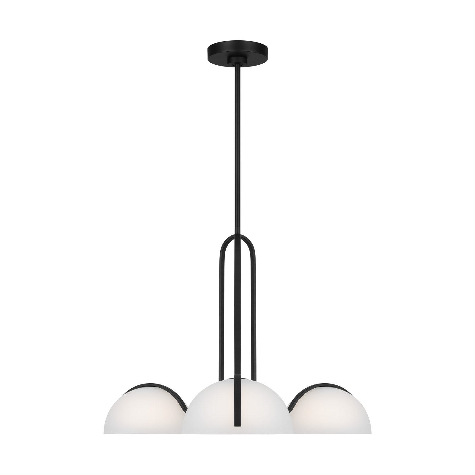River 3 - Light Steel Dimmable Dome Chandelier